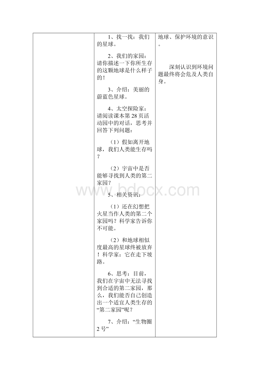 部编版《道德与法治》六年级下册第4课《地球我们的家园》教学设计Word格式.docx_第2页