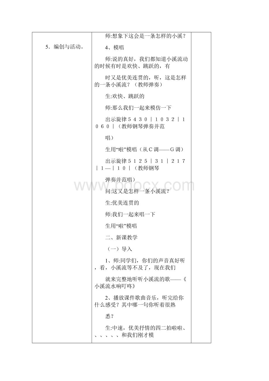 歌曲《小溪流水响叮咚》教学设计Word格式文档下载.docx_第2页