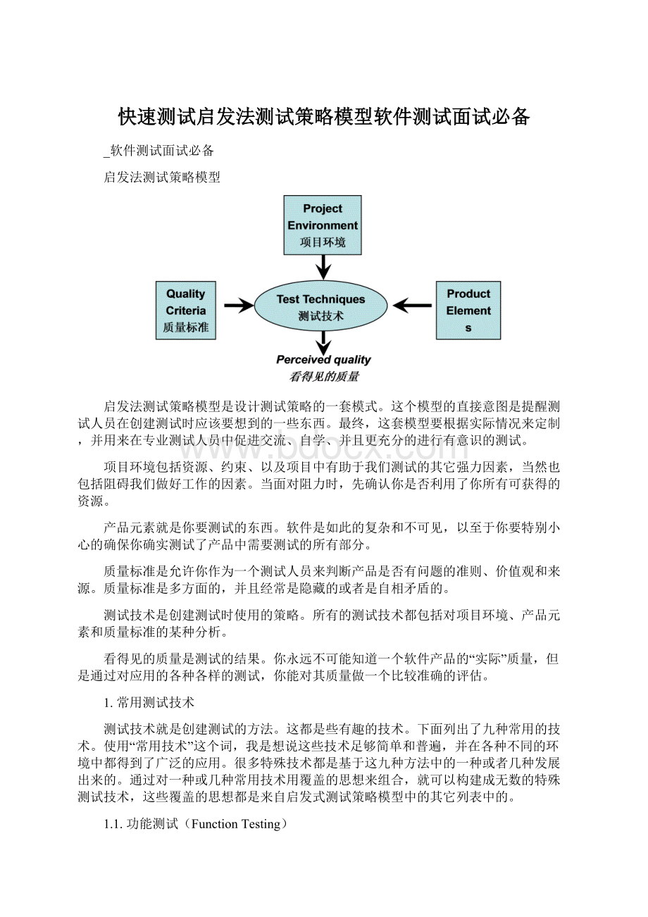 快速测试启发法测试策略模型软件测试面试必备.docx_第1页