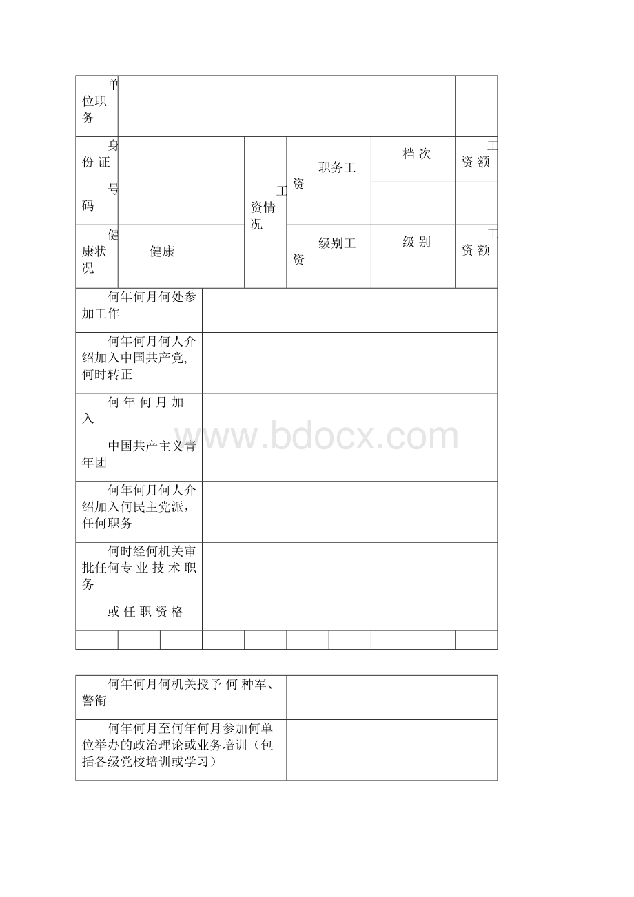 版干部履历表贵州省Word文档下载推荐.docx_第2页