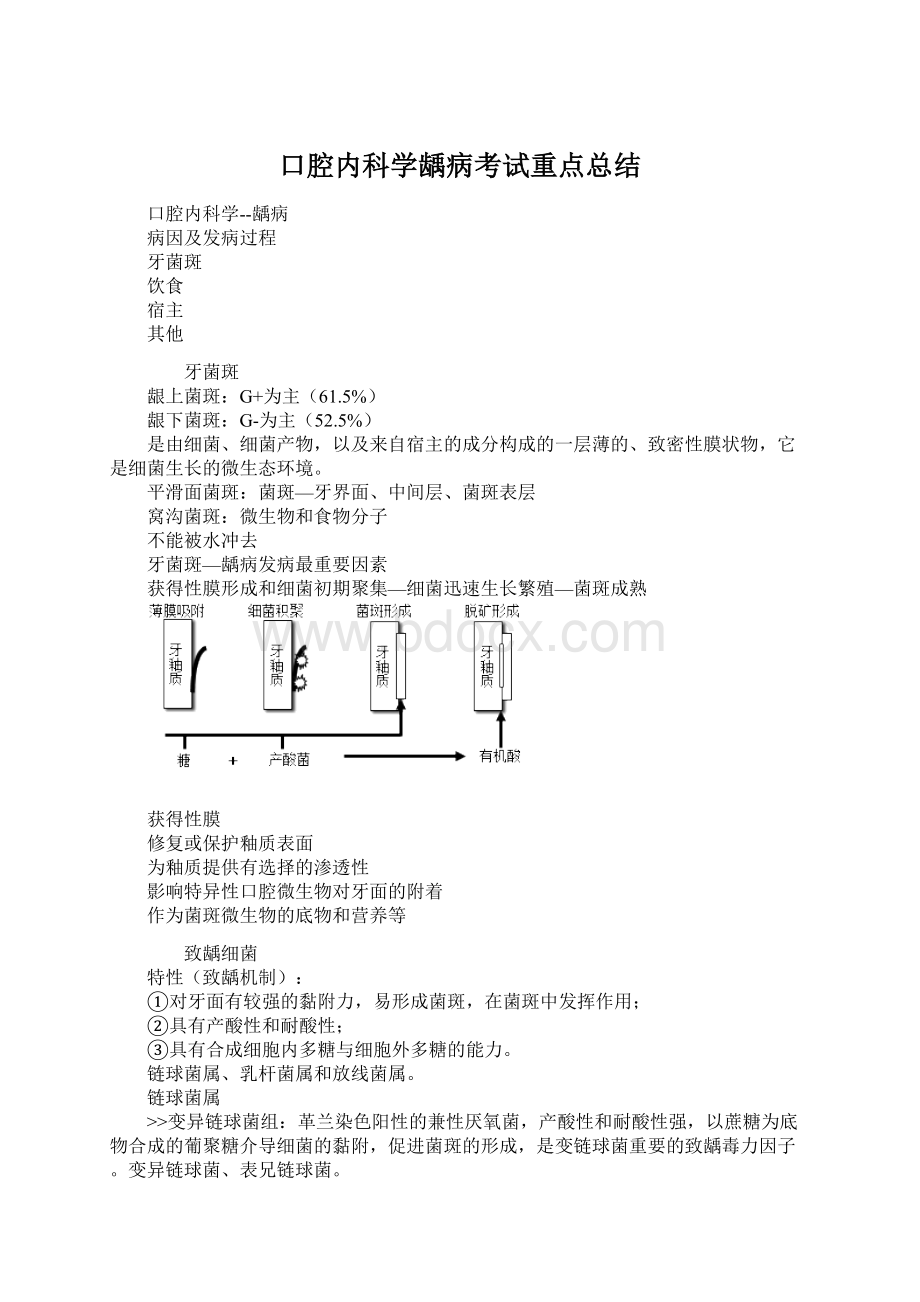 口腔内科学龋病考试重点总结文档格式.docx