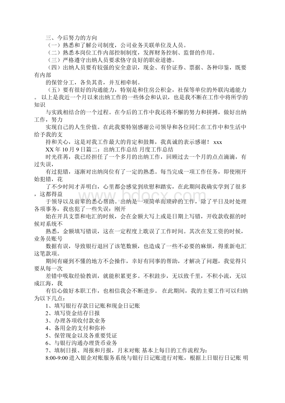 出纳一个月工作总结表格.docx_第2页