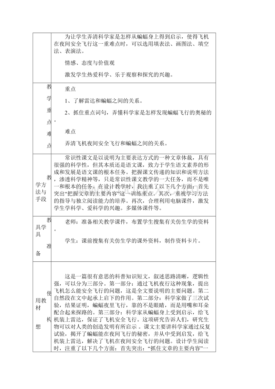 新教材部编人教版小学语文四年级上册蝙蝠和雷达教案教学设计Word文件下载.docx_第2页