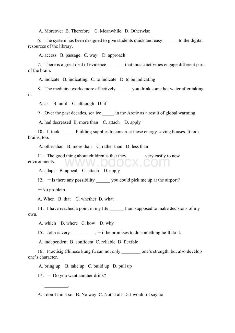 全国高考浙江省英语试题Word文档格式.docx_第2页