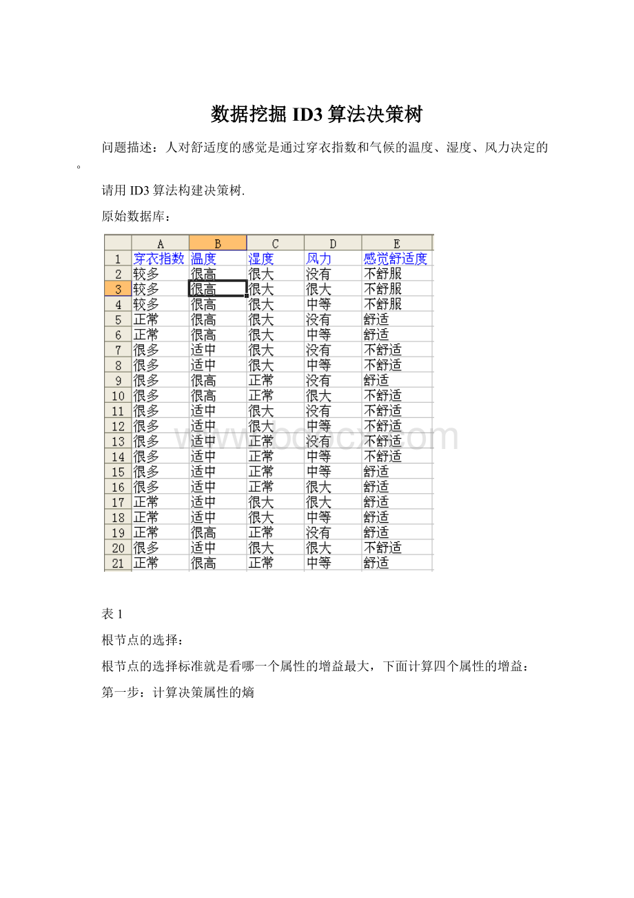 数据挖掘ID3算法决策树Word格式文档下载.docx_第1页