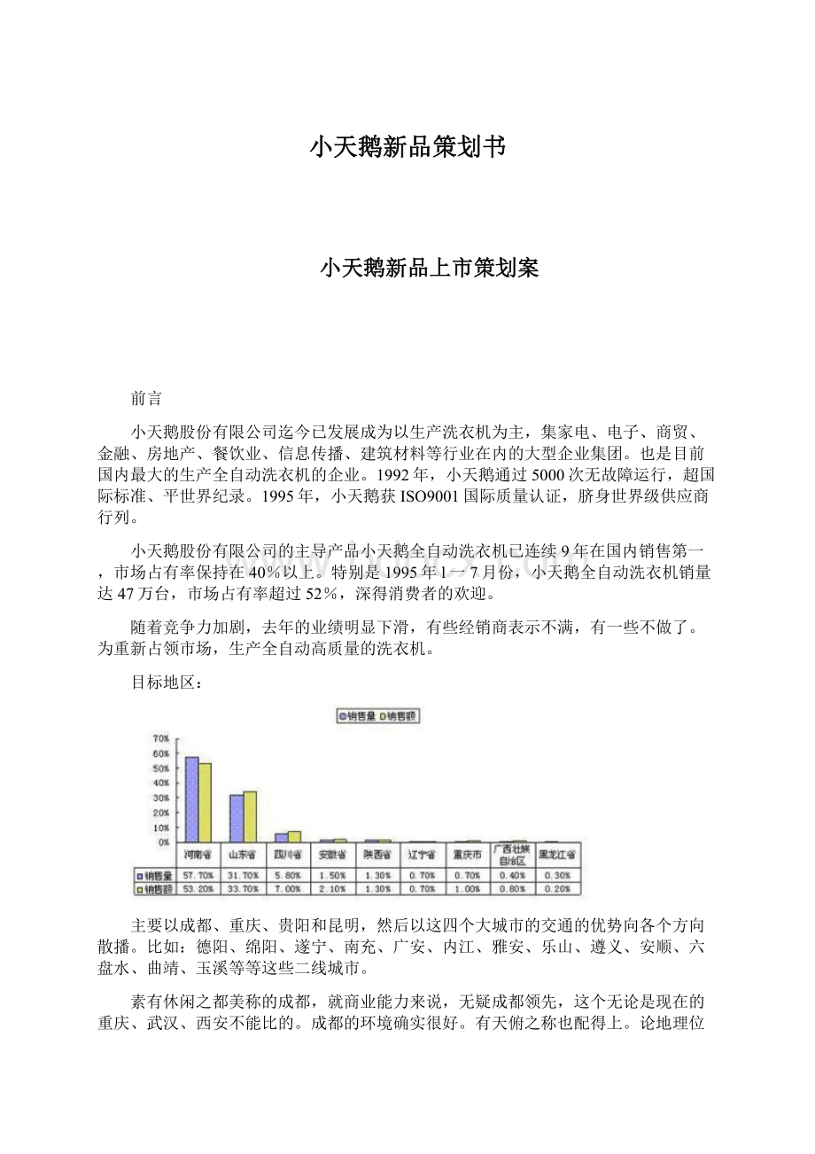 小天鹅新品策划书Word格式文档下载.docx_第1页