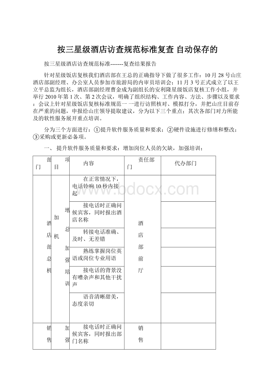 按三星级酒店访查规范标准复查 自动保存的Word格式.docx_第1页