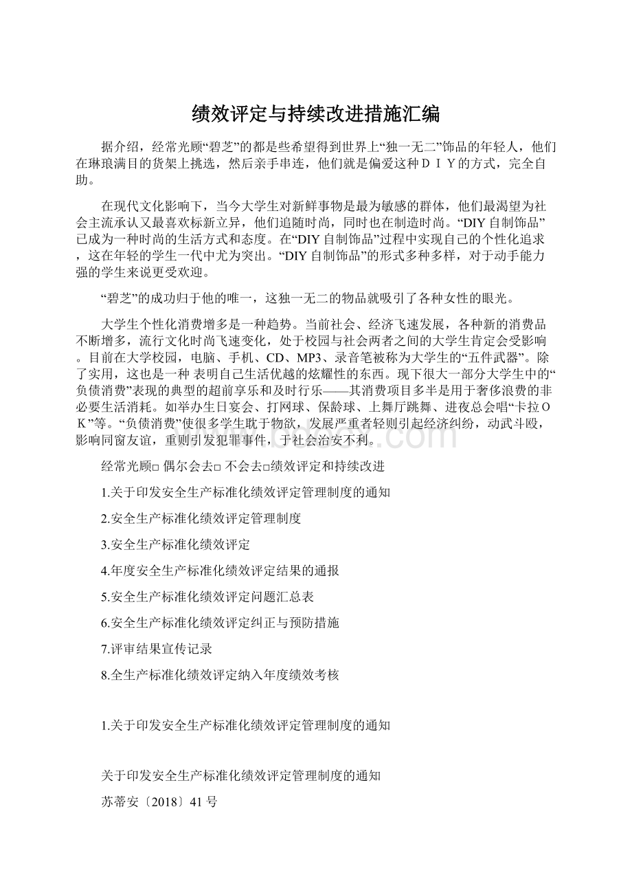 绩效评定与持续改进措施汇编Word格式文档下载.docx