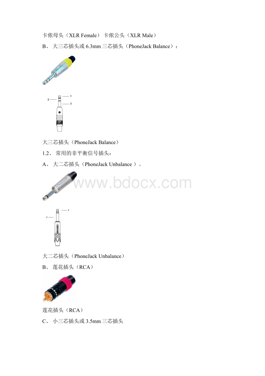 音响设备常用连接头及音视频线材的制作技巧Word格式.docx_第2页