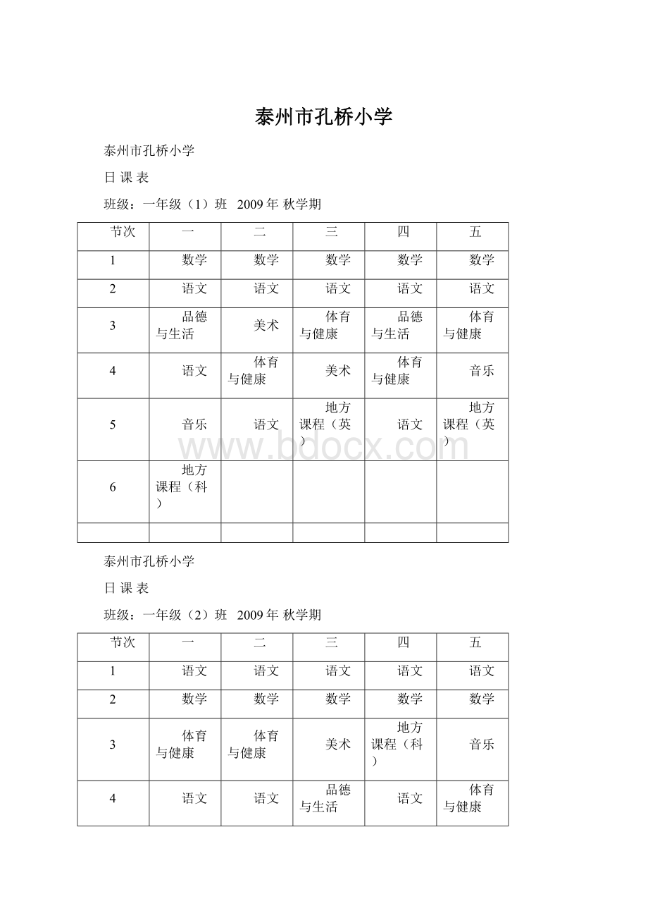 泰州市孔桥小学文档格式.docx_第1页