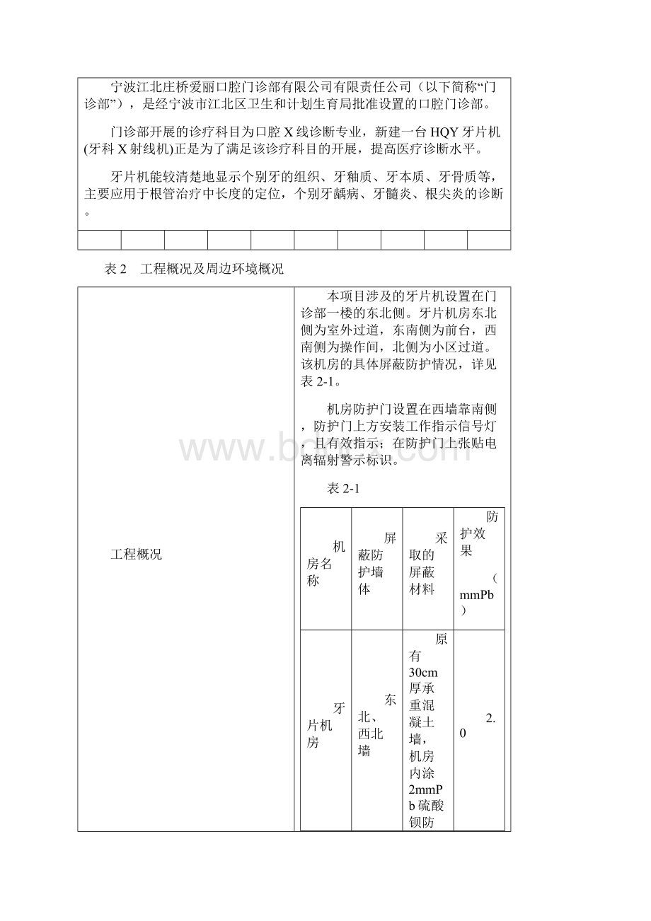 口腔门诊部X射线机新建项目环评影响登记表.docx_第2页