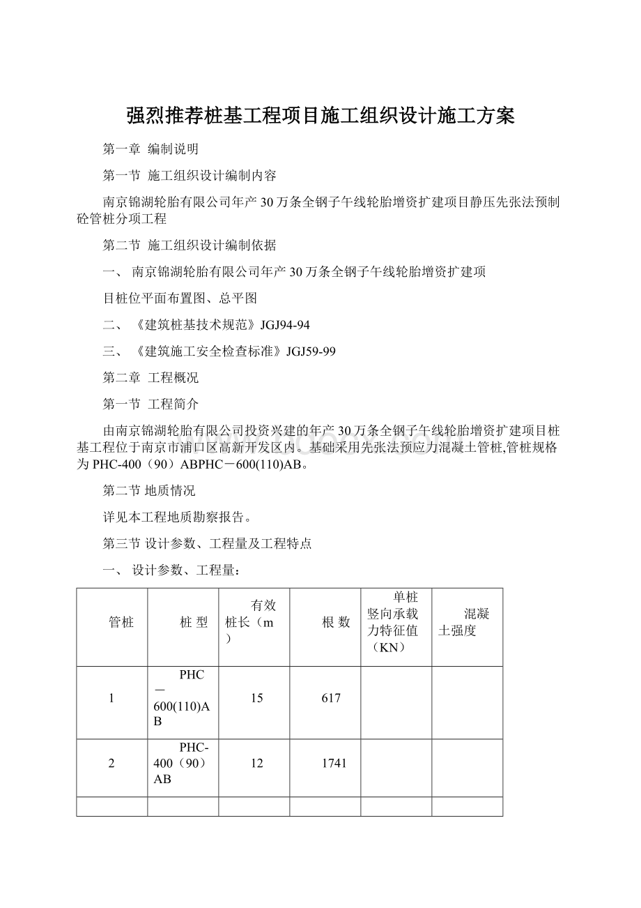 强烈推荐桩基工程项目施工组织设计施工方案.docx