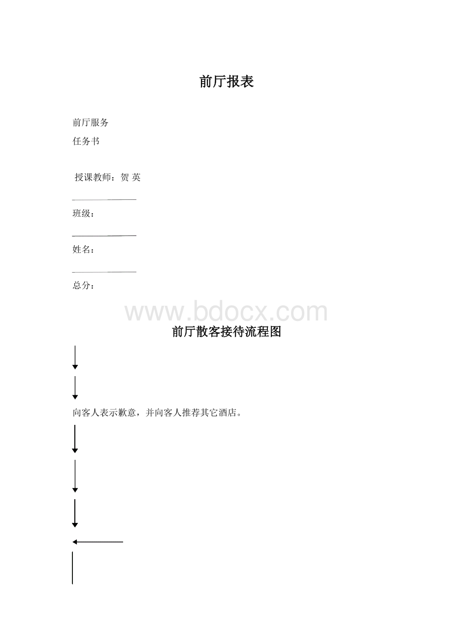 前厅报表Word文档格式.docx