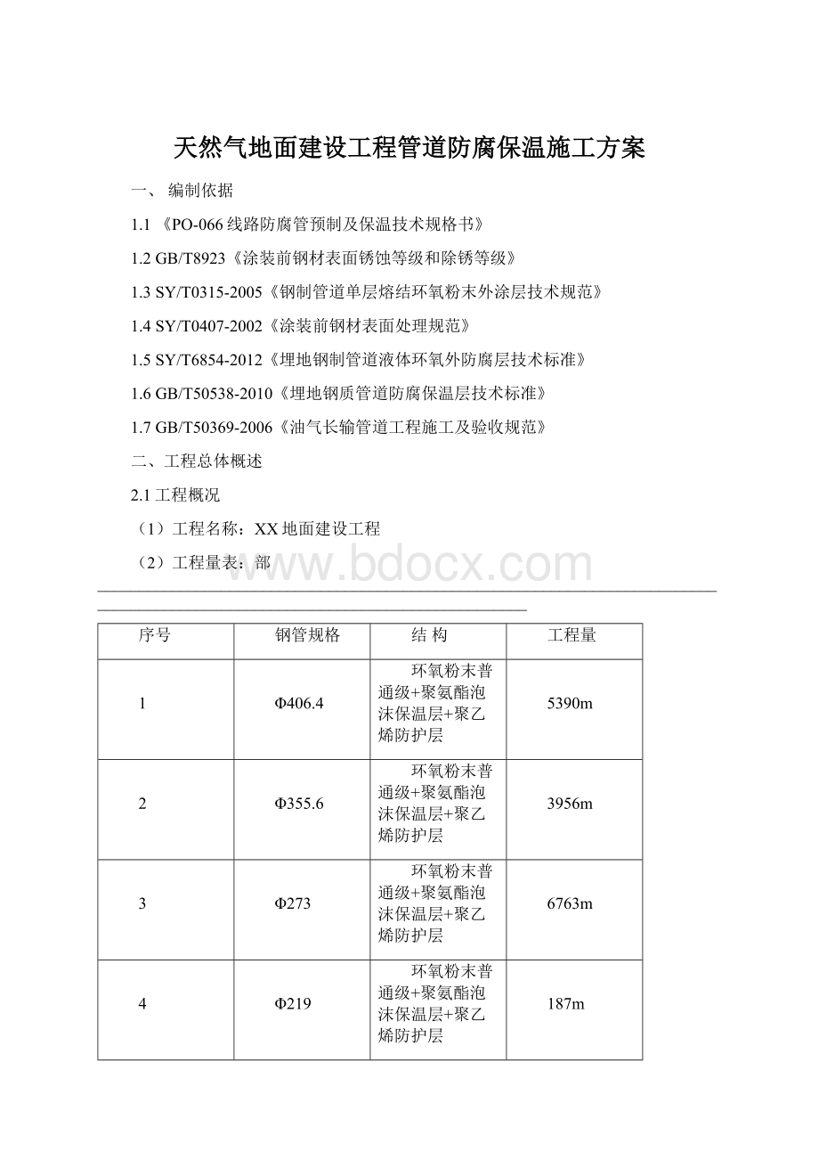 天然气地面建设工程管道防腐保温施工方案Word下载.docx_第1页