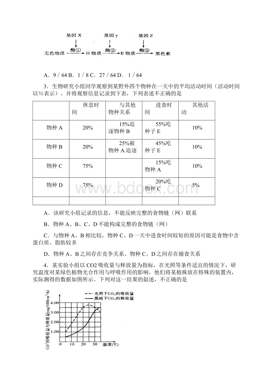 高中理综高三模拟重庆沙坪坝区届高三联合诊断理综Word文档格式.docx_第2页