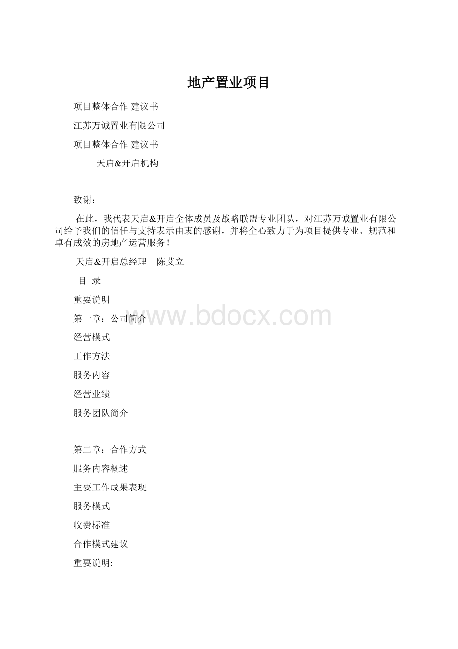 地产置业项目.docx