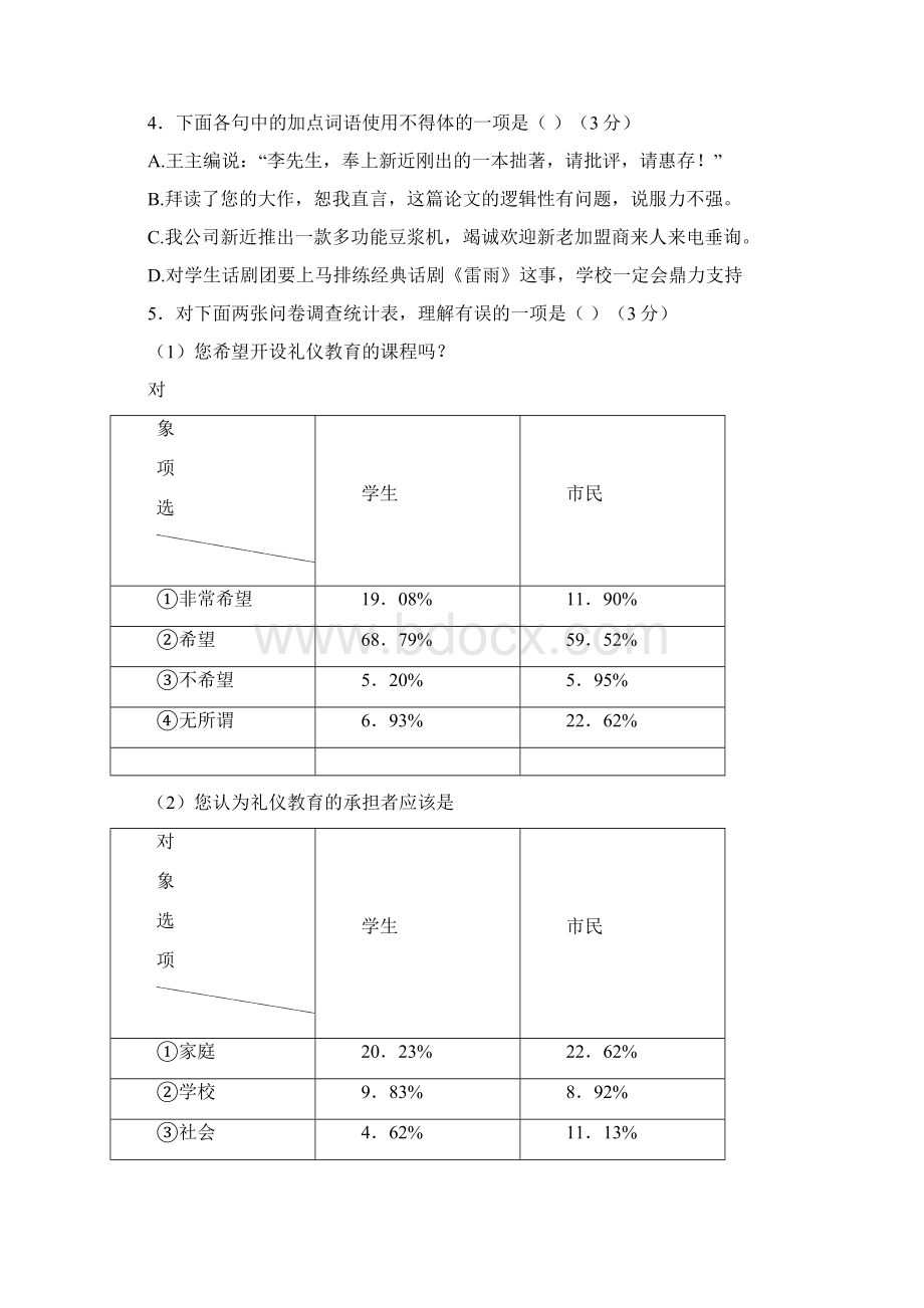 语文江苏省无锡市普通高中届高三上学期期末考试Word文件下载.docx_第2页