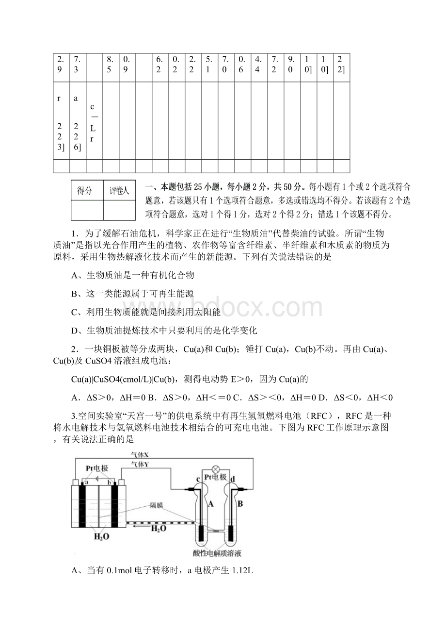 全国高中化学竞赛安徽赛区初赛试题剖析Word文档下载推荐.docx_第2页