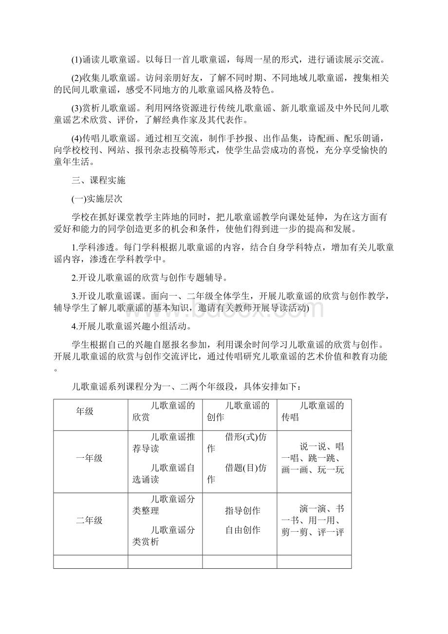 卓楼小学校本选修课程 童谣诵读Word下载.docx_第3页