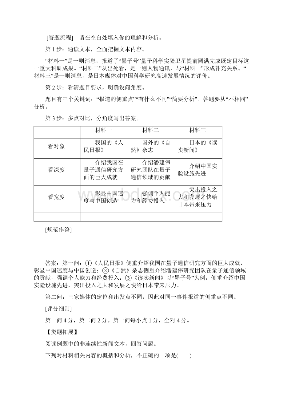 非连续性文本阅读抢分点三材料比较的两个热点.docx_第3页