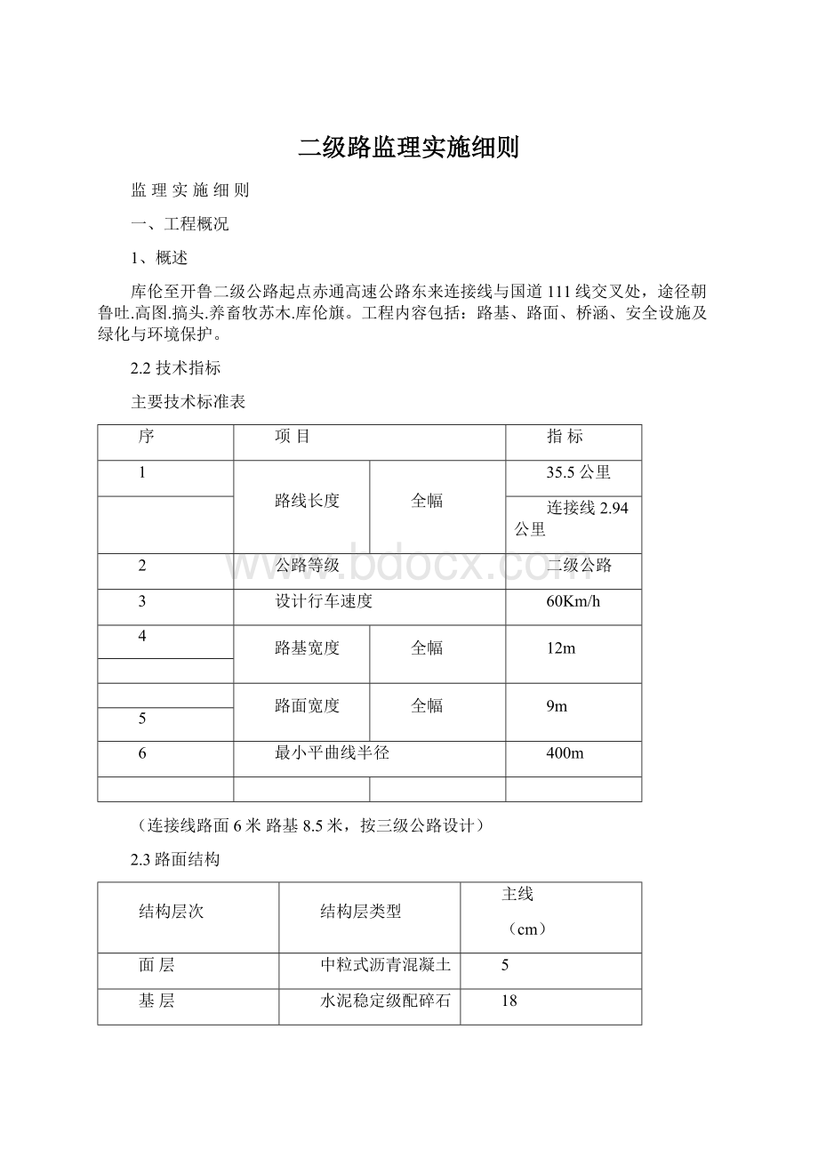 二级路监理实施细则.docx_第1页