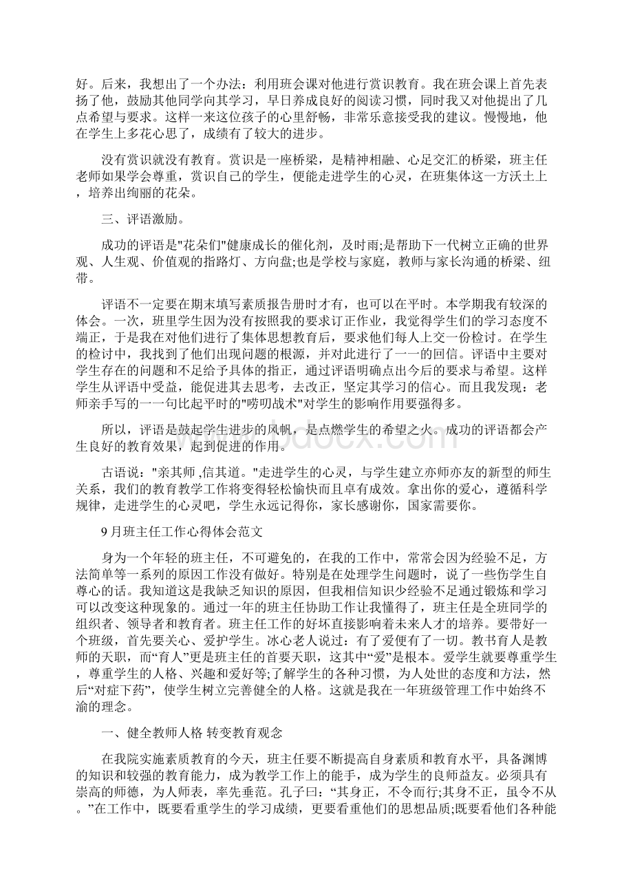 教育文化班主任工作心得体会范文4篇.docx_第2页