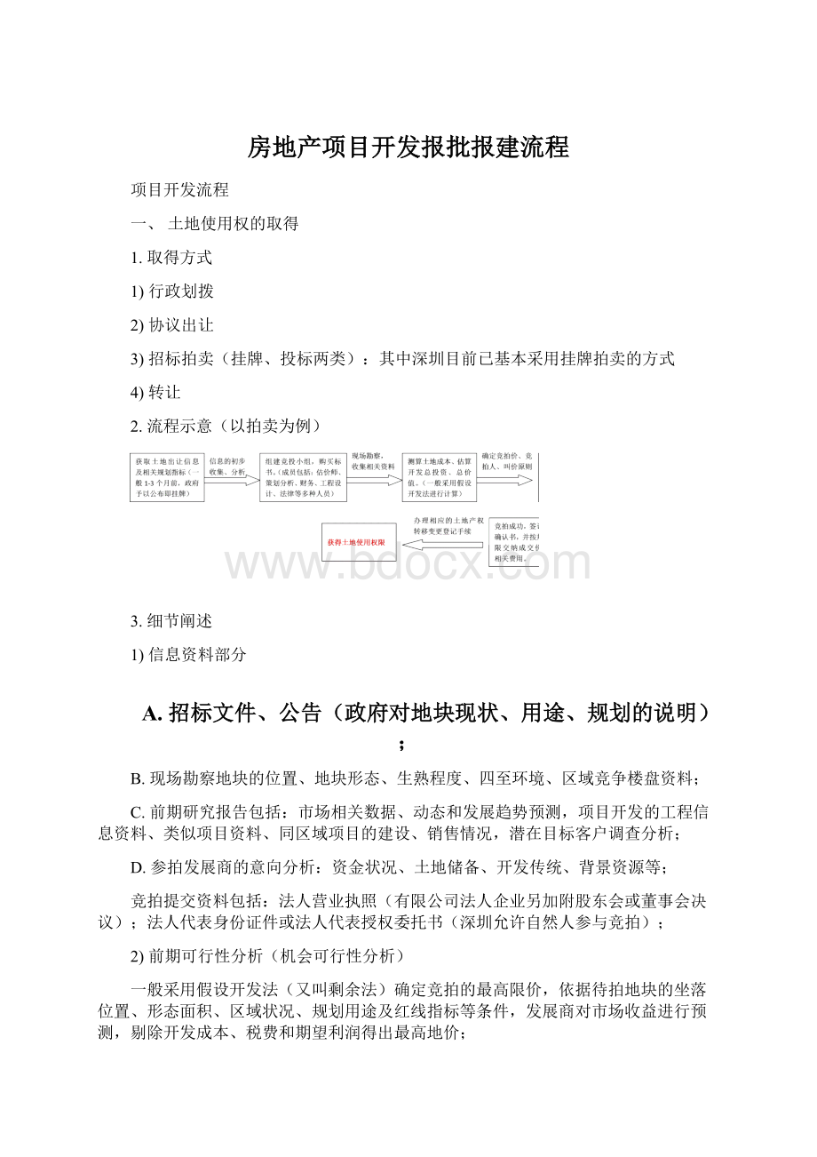 房地产项目开发报批报建流程文档格式.docx_第1页