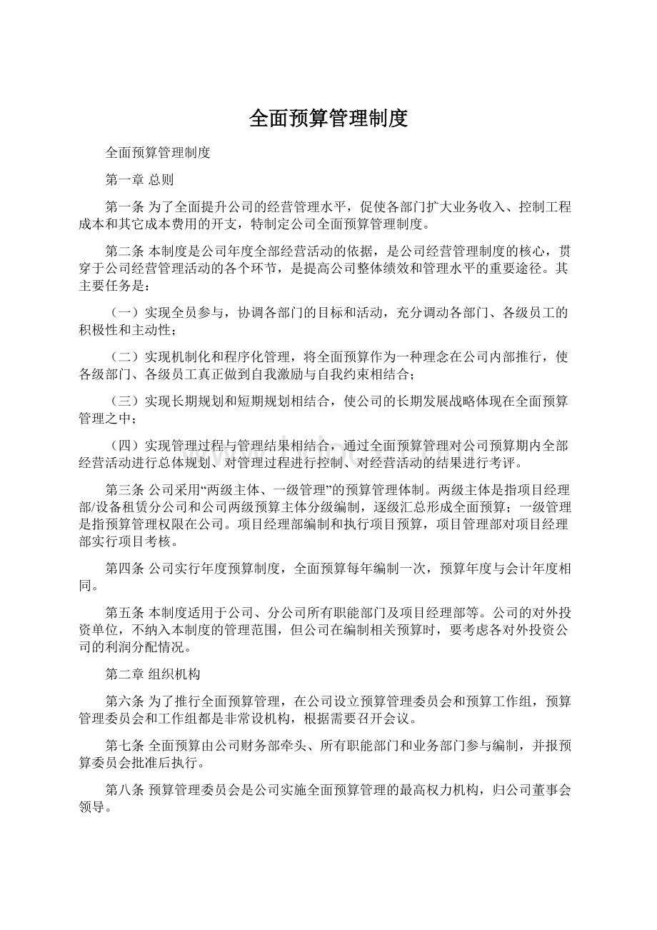 全面预算管理制度文档格式.docx_第1页