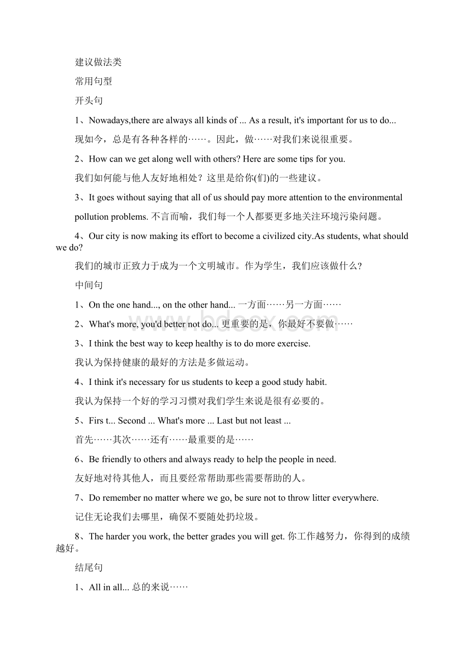 中考英语作文必考题型万能句型+优秀范文10篇.docx_第3页