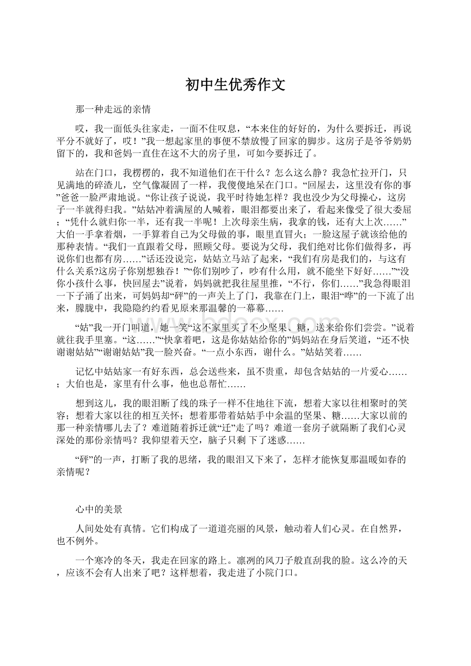 初中生优秀作文Word文件下载.docx