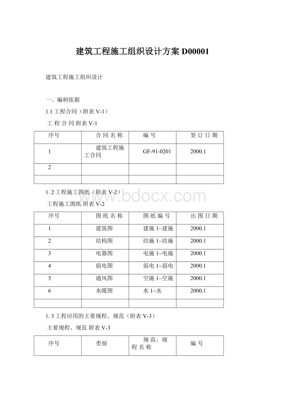 建筑工程施工组织设计方案D00001Word文档下载推荐.docx_第1页