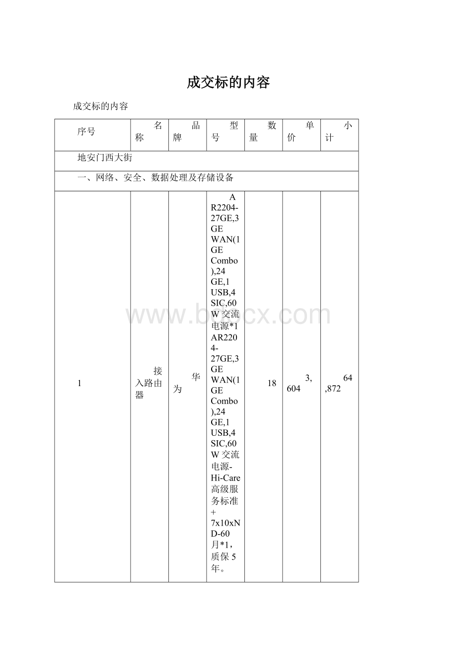 成交标的内容.docx_第1页