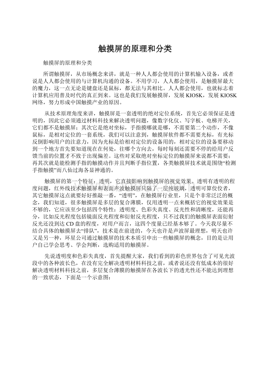 触摸屏的原理和分类Word下载.docx