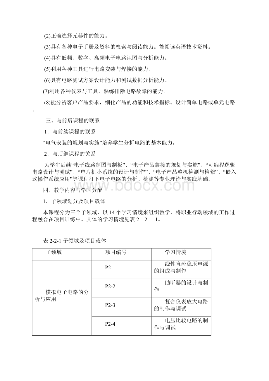 电子电路分析应用课程标准doc.docx_第2页