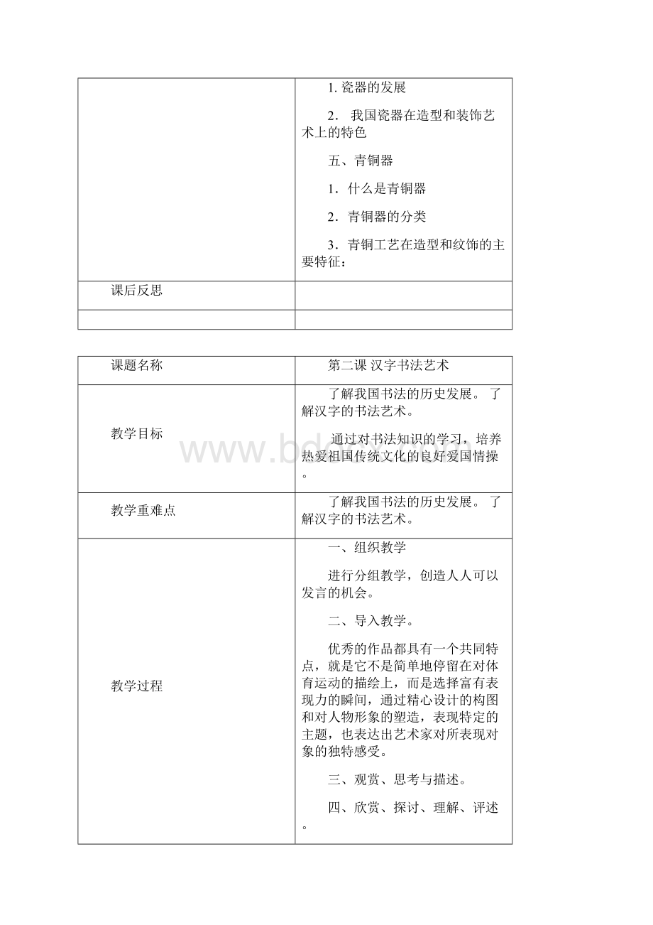 最新广西版六年级下册美术教案.docx_第2页