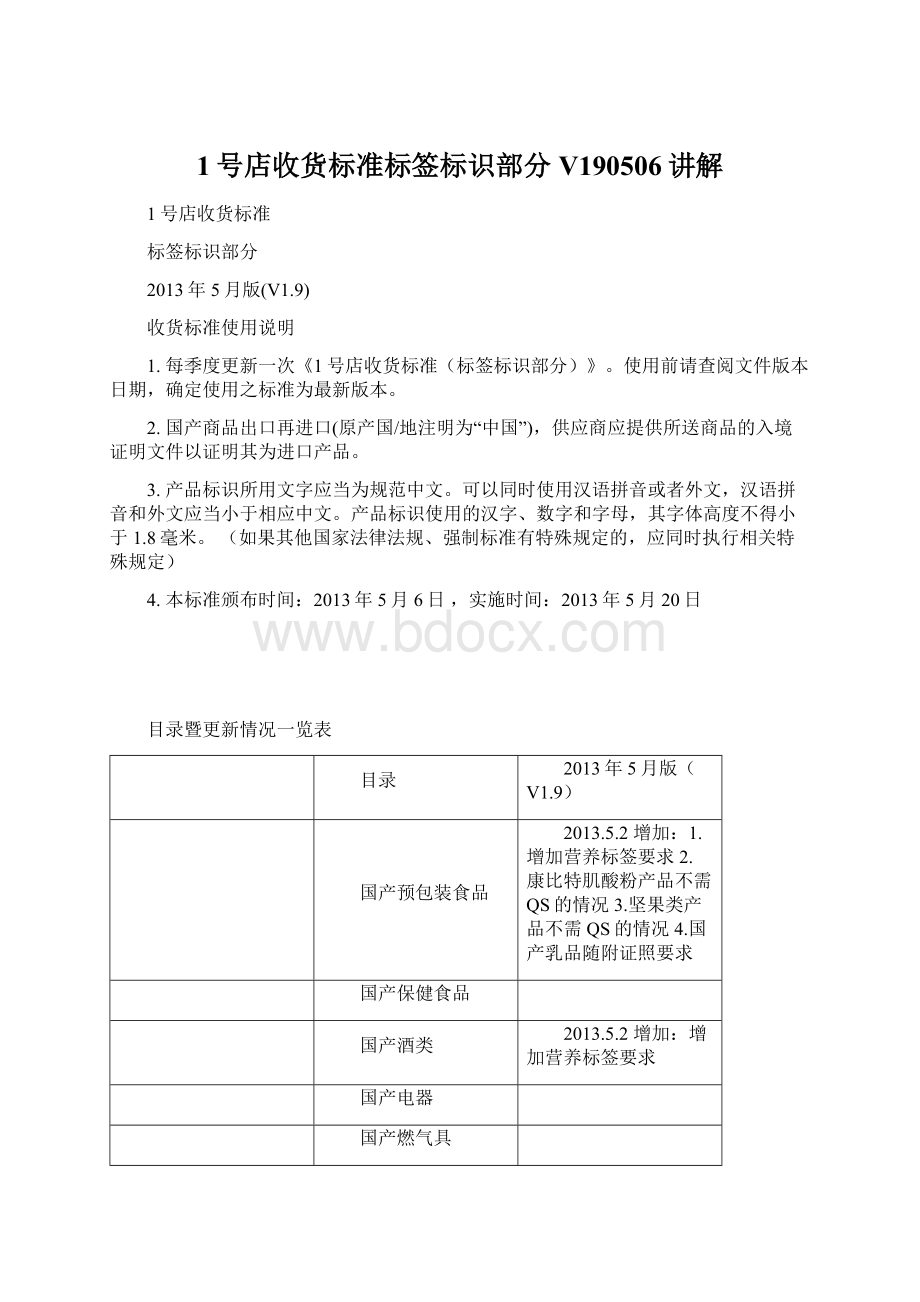 1号店收货标准标签标识部分V190506讲解.docx