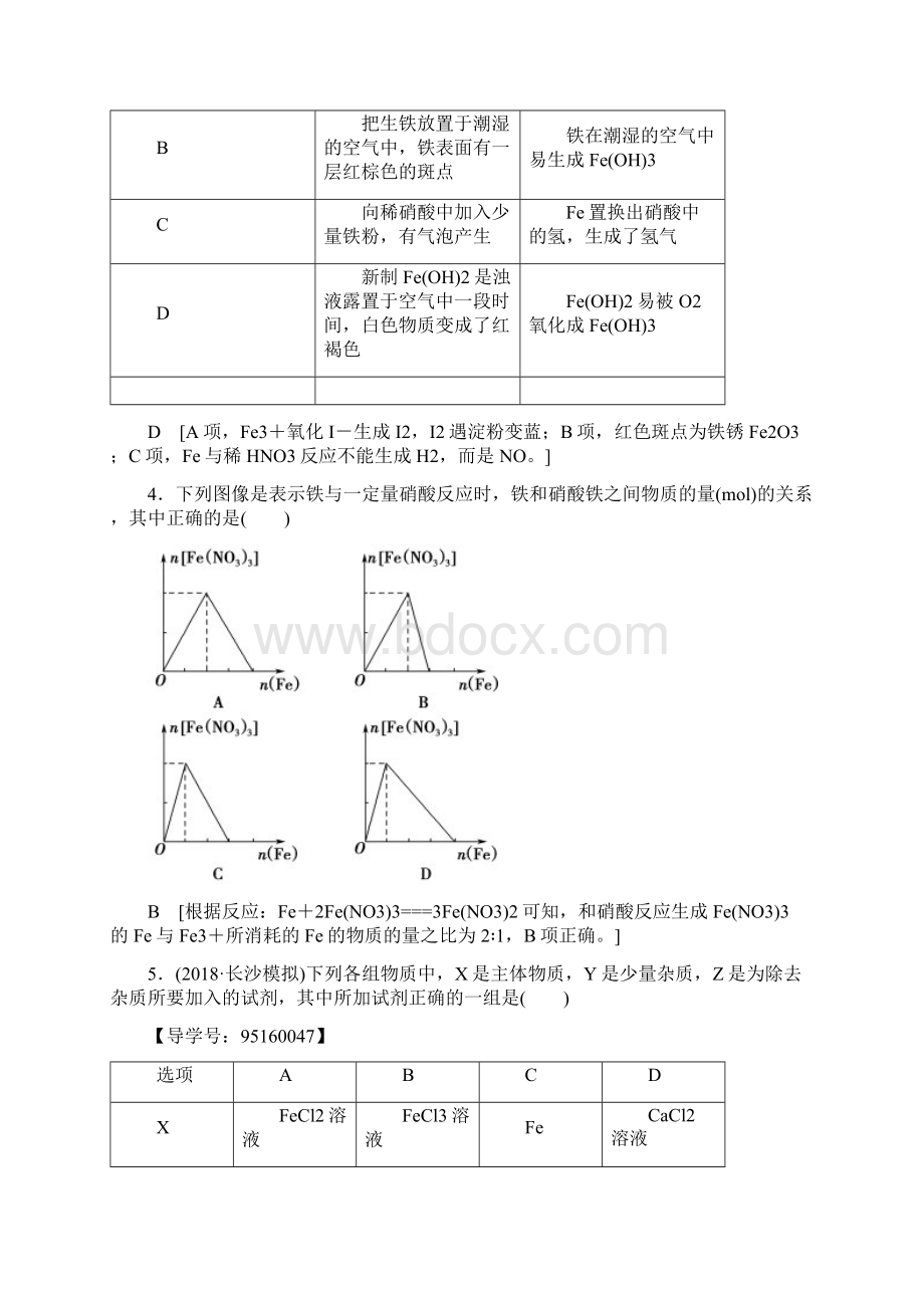 高考化学一轮复习训练鲁科版含答案 课时分层训练8 铁及其化合物 鲁科版.docx_第2页