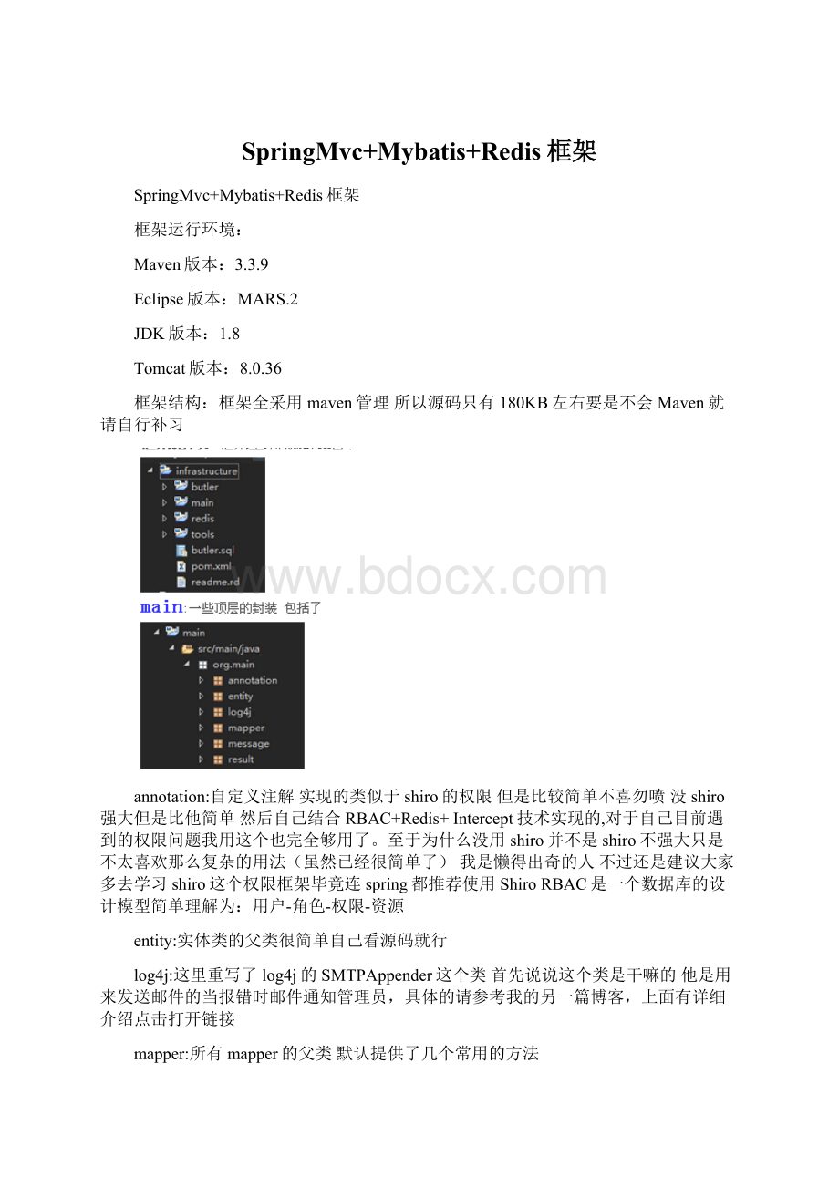 SpringMvc+Mybatis+Redis框架.docx