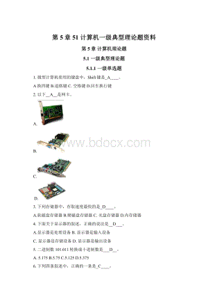 第5章51 计算机一级典型理论题资料.docx