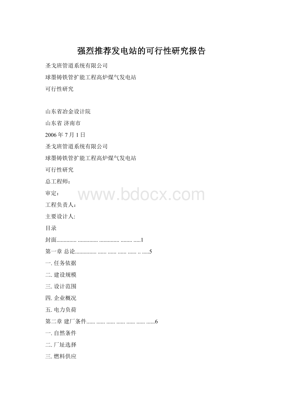 强烈推荐发电站的可行性研究报告.docx_第1页