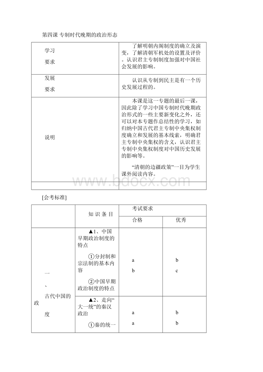 高中历史 专题同步备课资料古代中国的政治制度 人民版必修1Word文件下载.docx_第3页