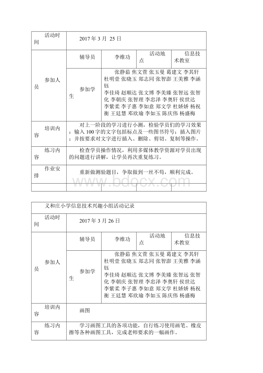 义和庄小学信息技术兴趣小组活动记录.docx_第3页