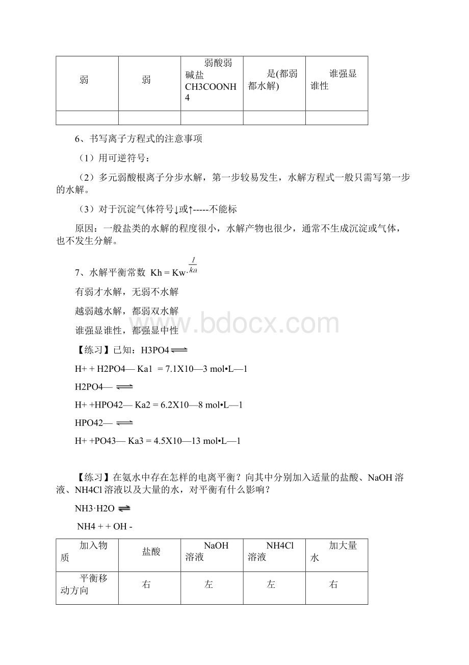 第十讲弱电解质的电离 盐类的水解Word文件下载.docx_第3页