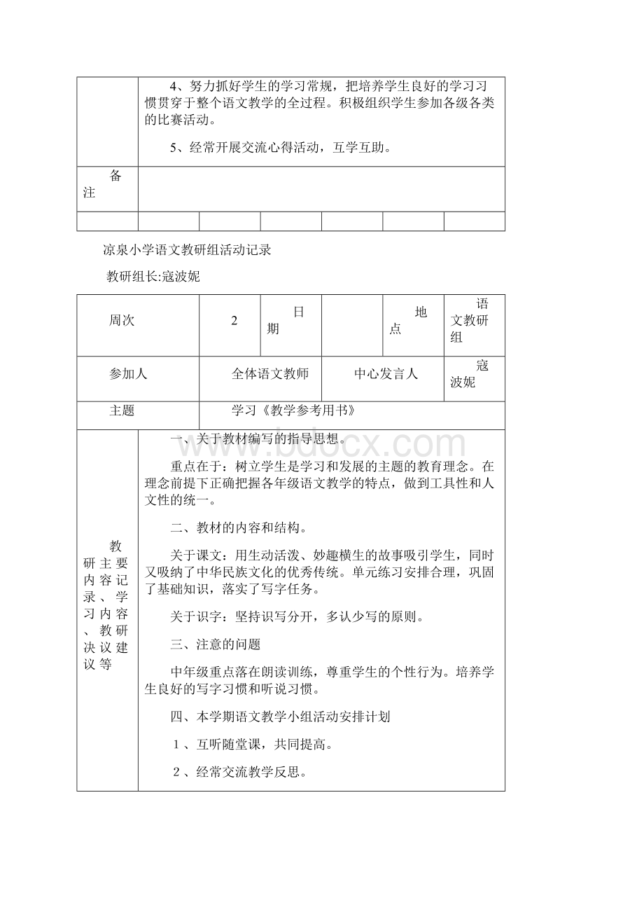 学年第二学期语文教研组活动记录.docx_第2页