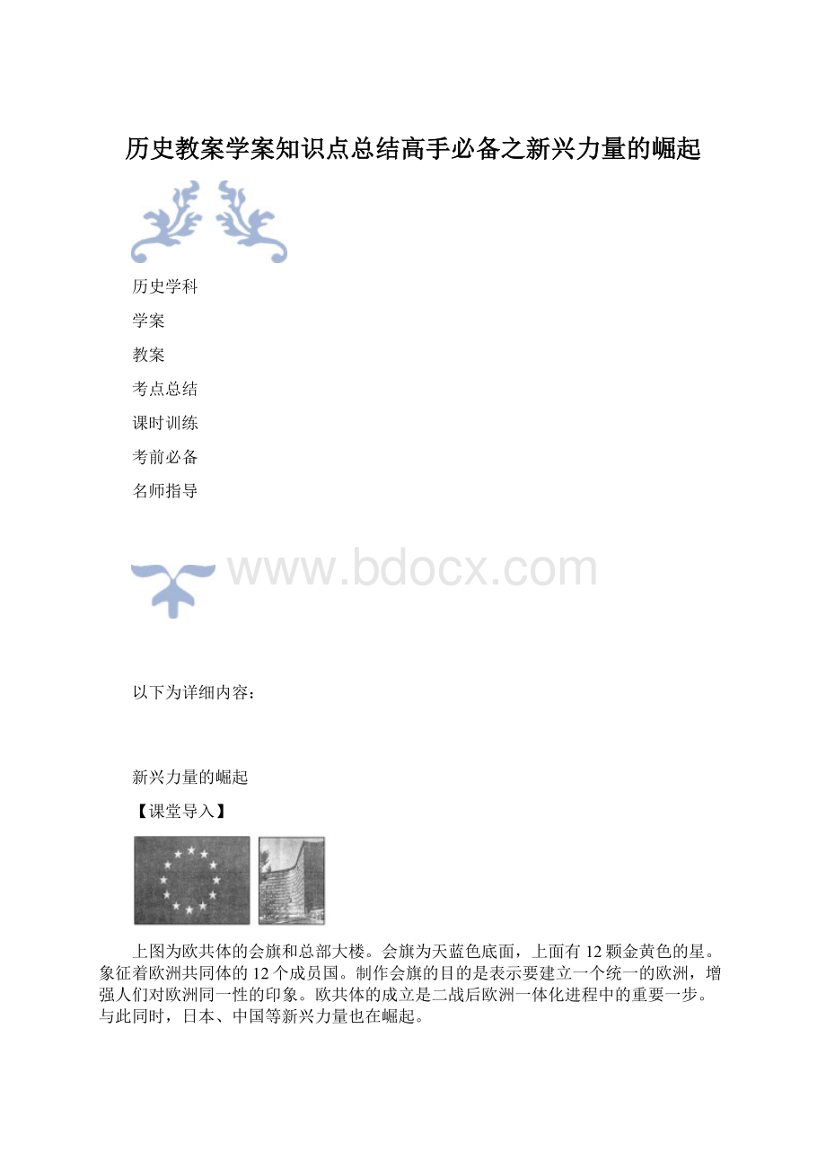 历史教案学案知识点总结高手必备之新兴力量的崛起.docx