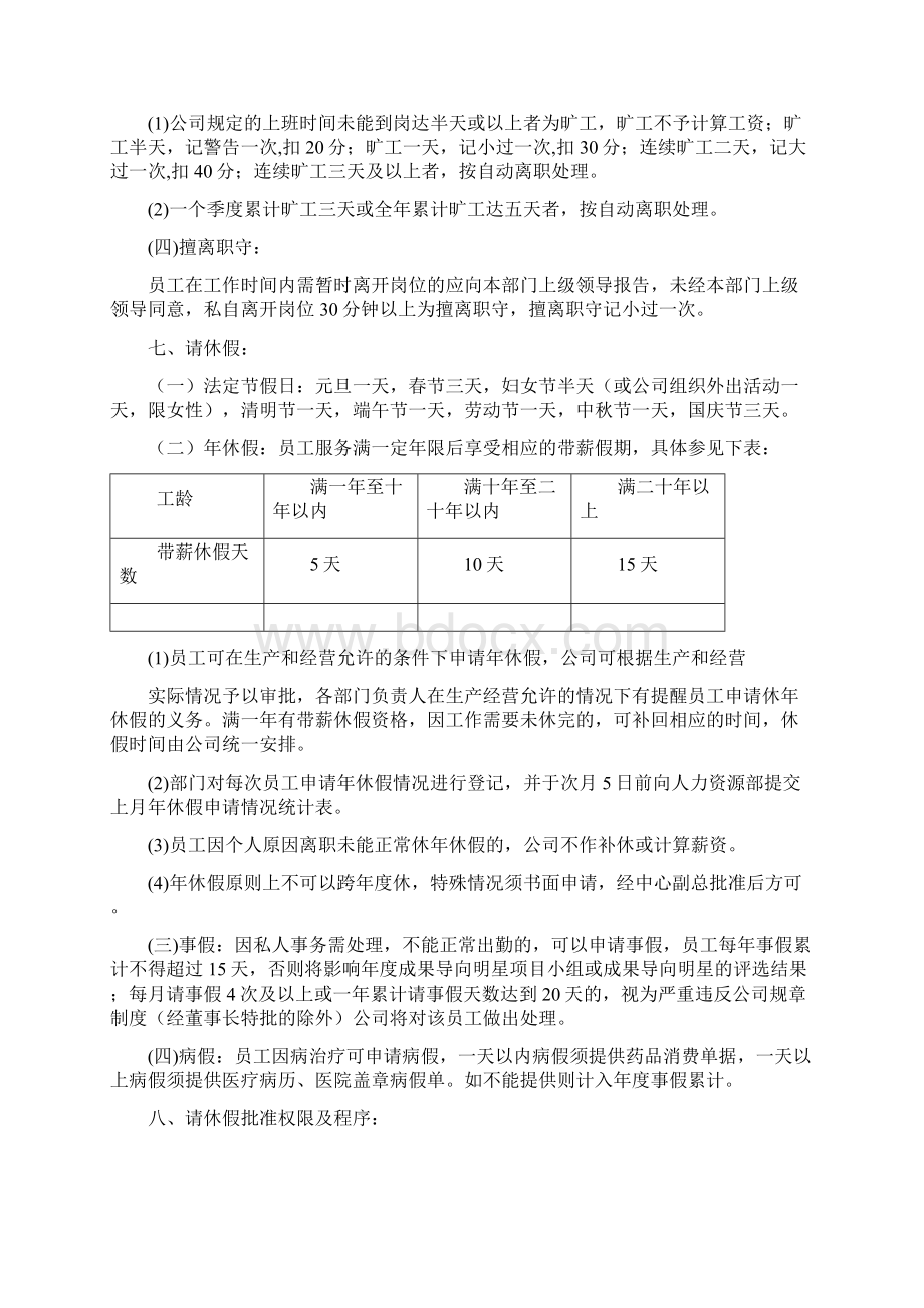 考勤管理制度守则及员工职工工人奖惩制度守则.docx_第3页