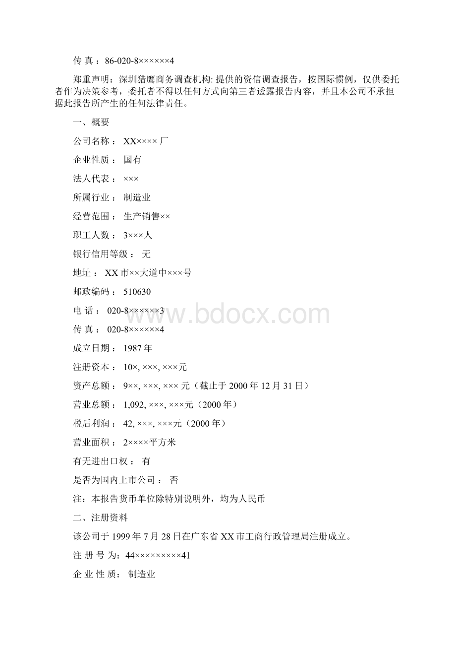 中国企业资信报告样本.docx_第2页