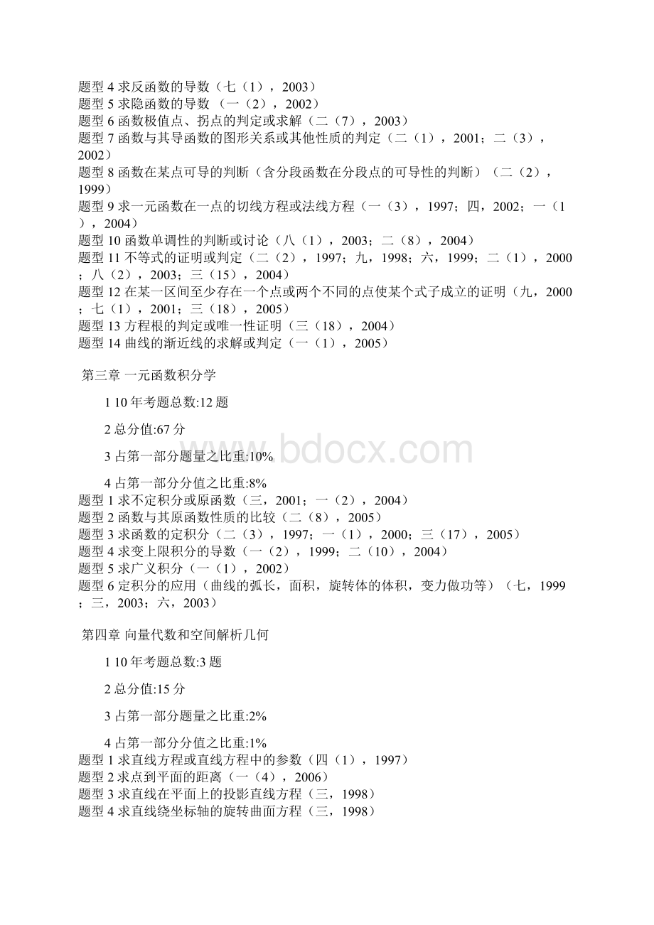 整理考研数学十年考点分值分布 2.docx_第2页