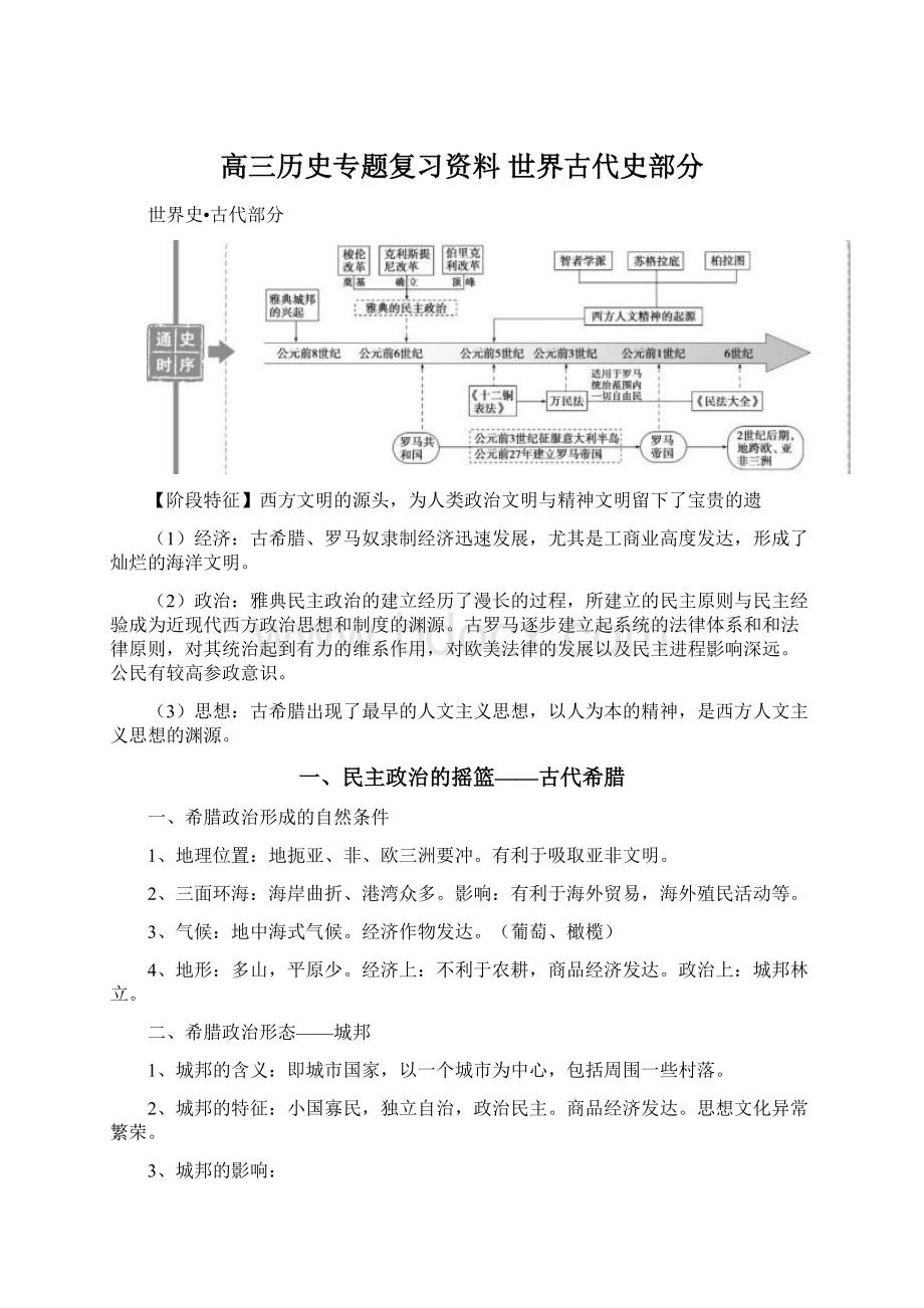 高三历史专题复习资料 世界古代史部分Word文档下载推荐.docx_第1页