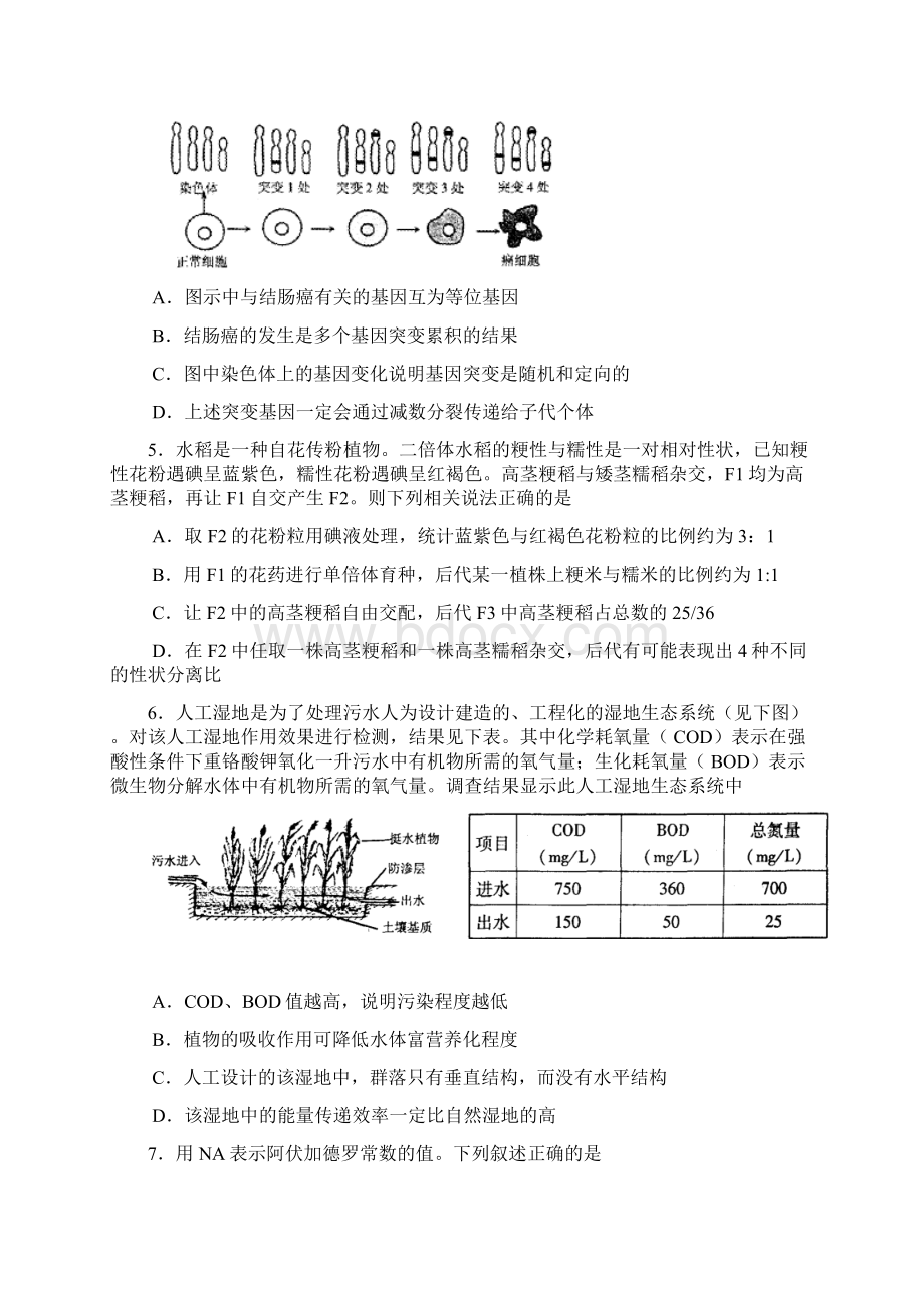 河南省郑州市届高中毕业班考前检测二word版 理综.docx_第3页